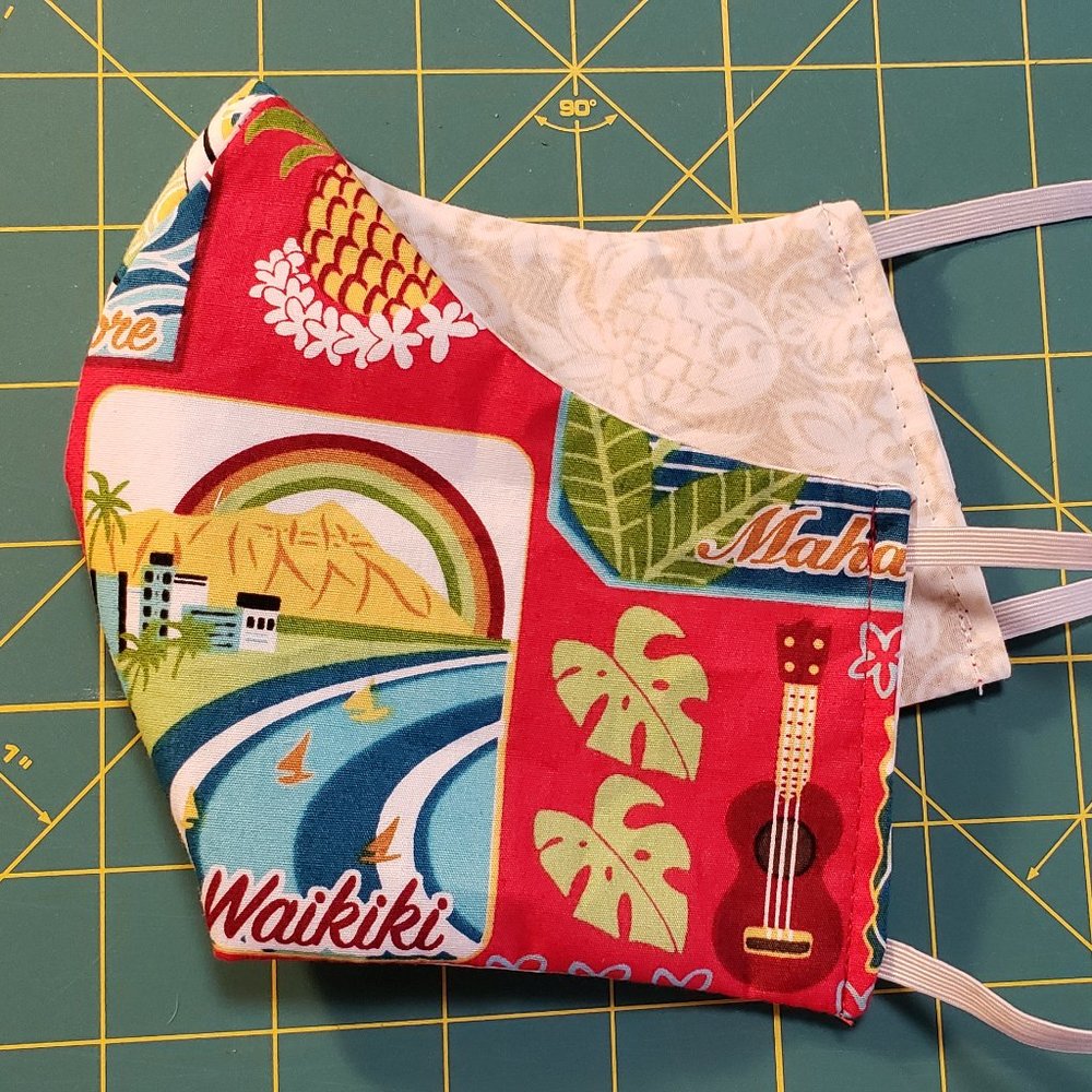 Premium Hawaiian Print--Reusable Reversible MASK